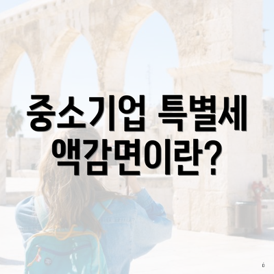 중소기업 특별세액감면이란?