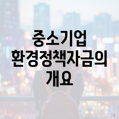 중소기업 환경정책자금의 개요