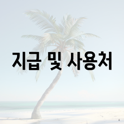 지급 및 사용처