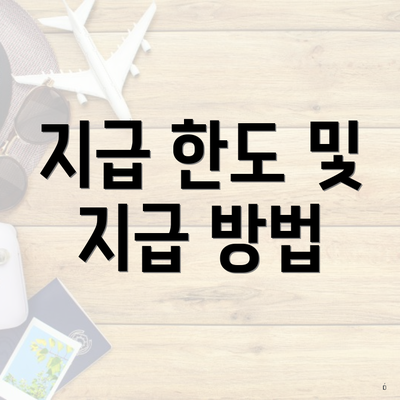 지급 한도 및 지급 방법