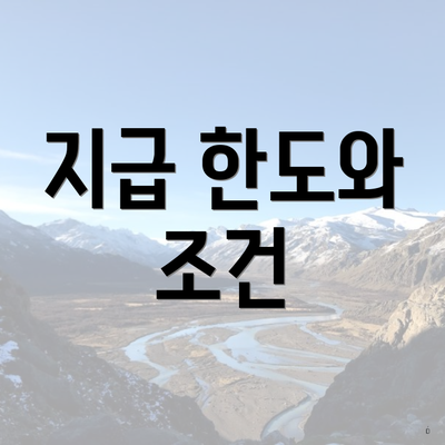 지급 한도와 조건