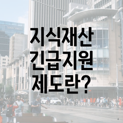 지식재산 긴급지원 제도란?