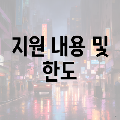 지원 내용 및 한도