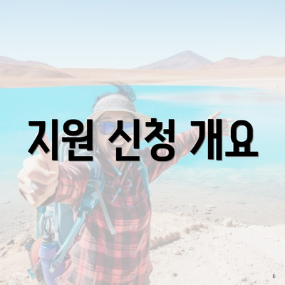 지원 신청 개요