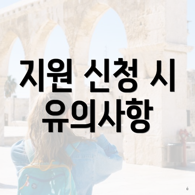 지원 신청 시 유의사항