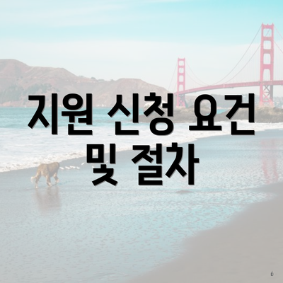 지원 신청 요건 및 절차