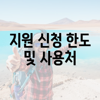 지원 신청 한도 및 사용처