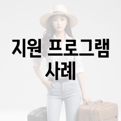 지원 프로그램 사례