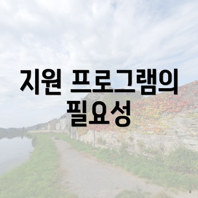 지원 프로그램의 필요성