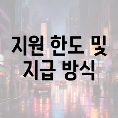 지원 한도 및 지급 방식