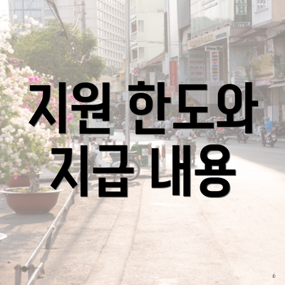 지원 한도와 지급 내용