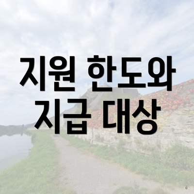 지원 한도와 지급 대상