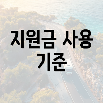 지원금 사용 기준