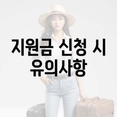 지원금 신청 시 유의사항