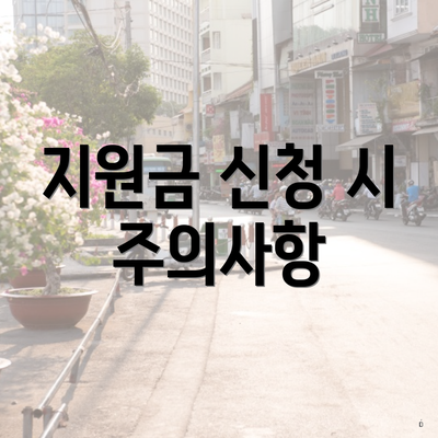 지원금 신청 시 주의사항