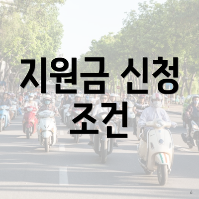 지원금 신청 조건