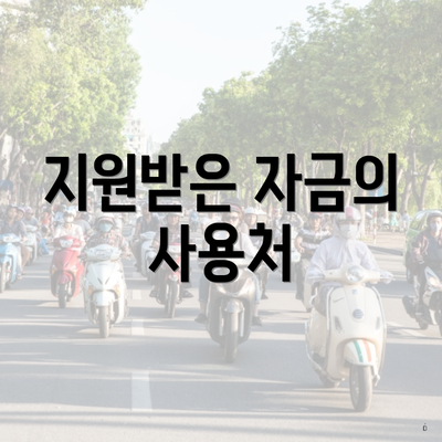 지원받은 자금의 사용처