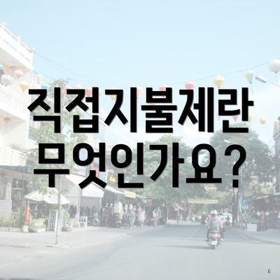 직접지불제란 무엇인가요?