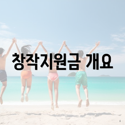 창작지원금 개요