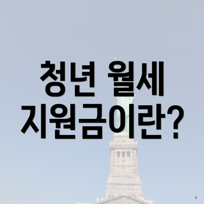 청년 월세 지원금이란?