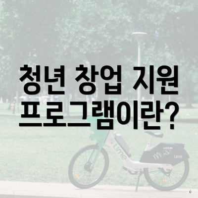 청년 창업 지원 프로그램이란?