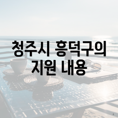 청주시 흥덕구의 지원 내용
