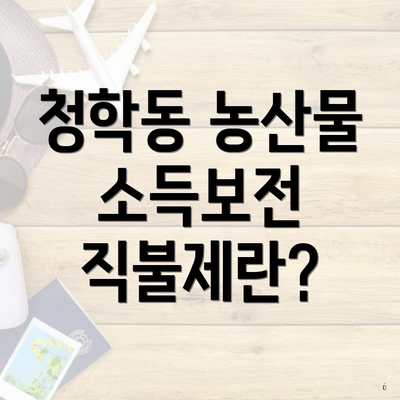 청학동 농산물 소득보전 직불제란?