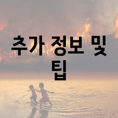 추가 정보 및 팁