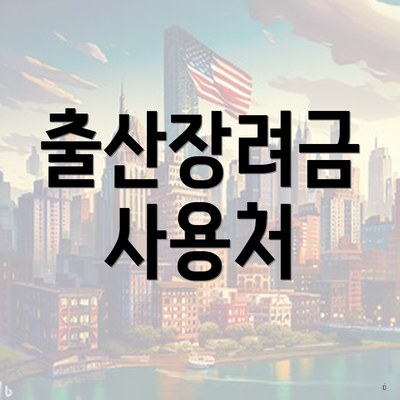 출산장려금 사용처