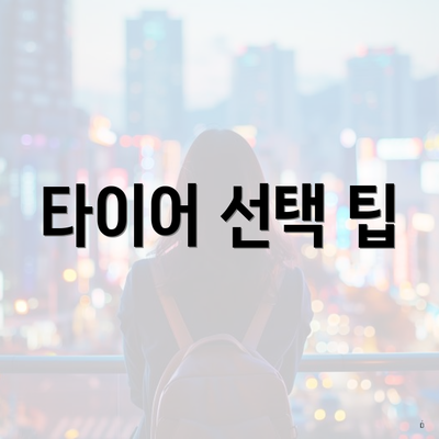 타이어 선택 팁