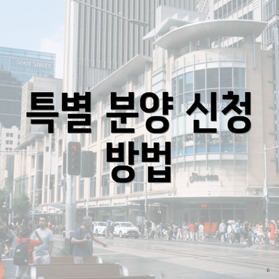 특별 분양 신청 방법