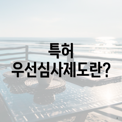 특허 우선심사제도란?