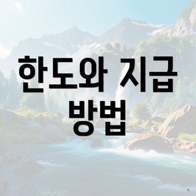 한도와 지급 방법