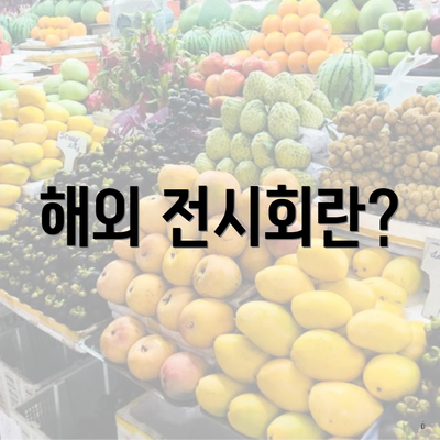 해외 전시회란?