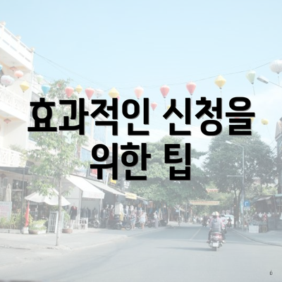 효과적인 신청을 위한 팁