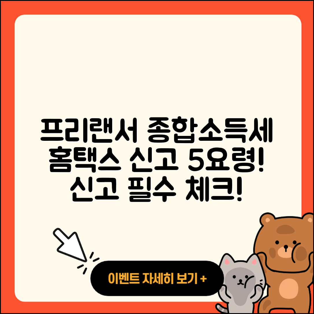 프리랜서 종합소득세 홈택스 신고 5가지 요령