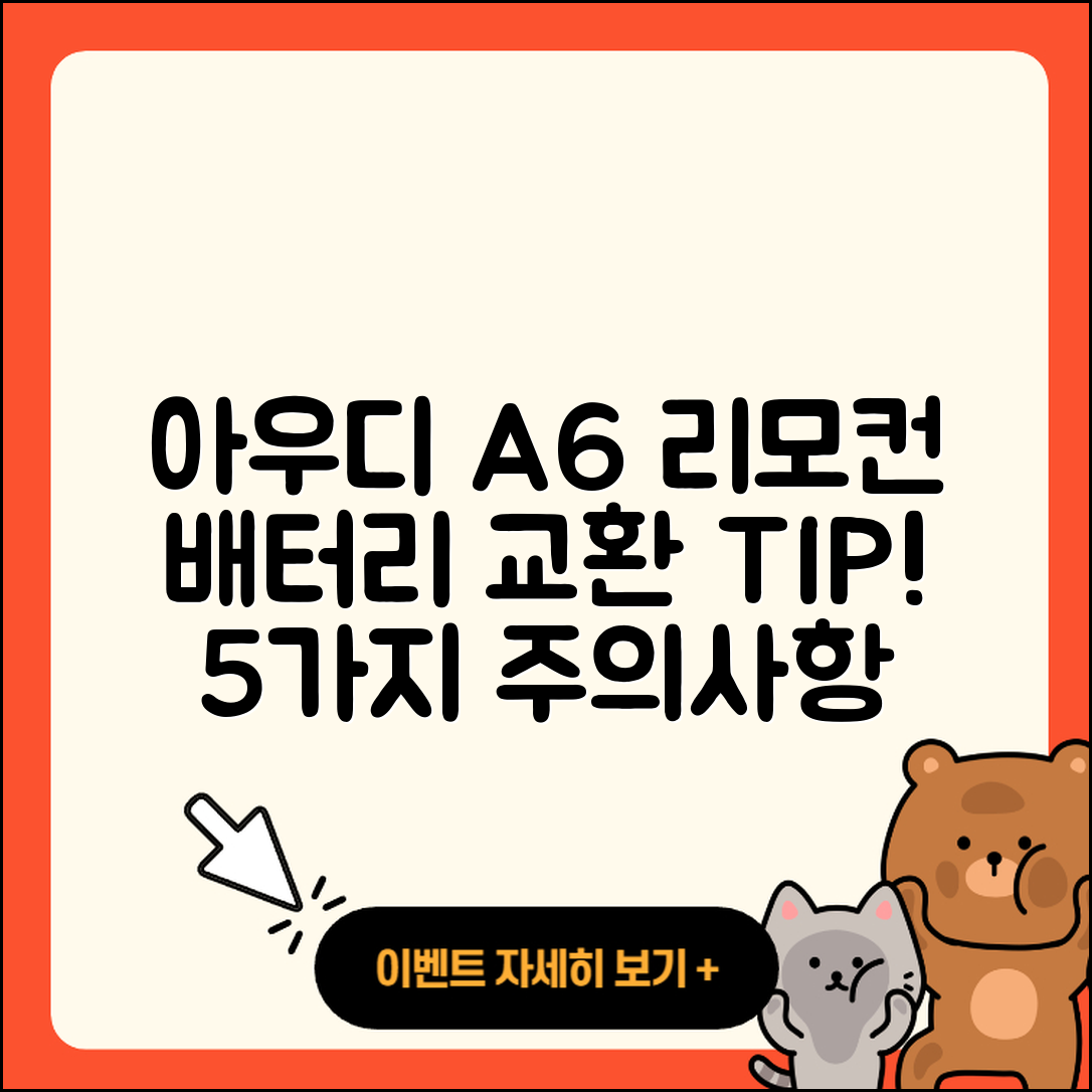 아우디 A6 스마트 리모컨 배터리 교환 5가지 주의사항